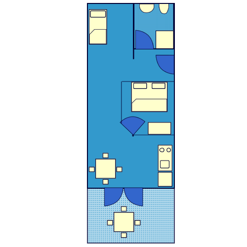 Apartment - A1 - Blue Ground-plan
