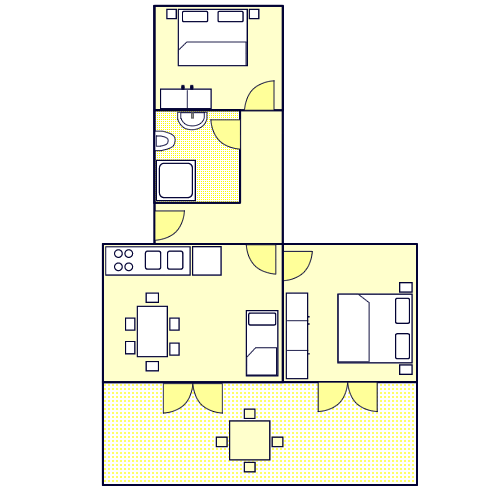 Apartman - A3 - Yellow Tlocrt