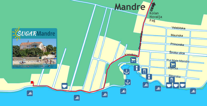 Karta mjesta Mandre